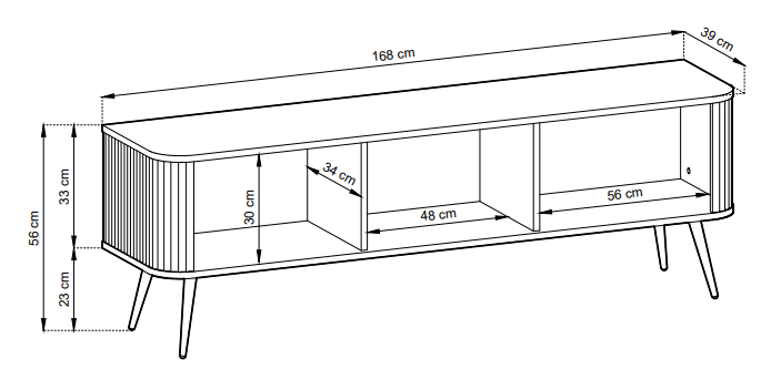TV stolek MILO 168 cm