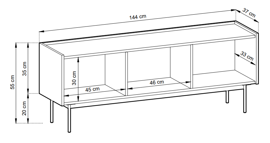 TV stolek RENO 144 cm