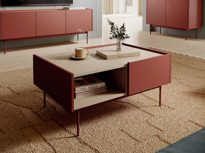 RENO Konferenční stolek 97cm Ceramic Red