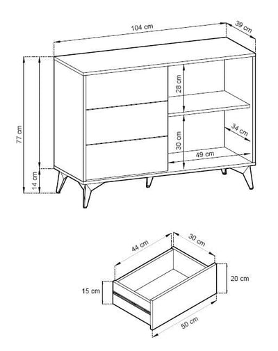 Komoda se zásuvkami SANA 104 cm