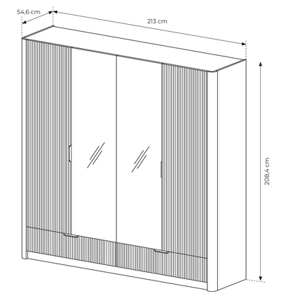 MAVO Šatní skříň 213 cm Béžová