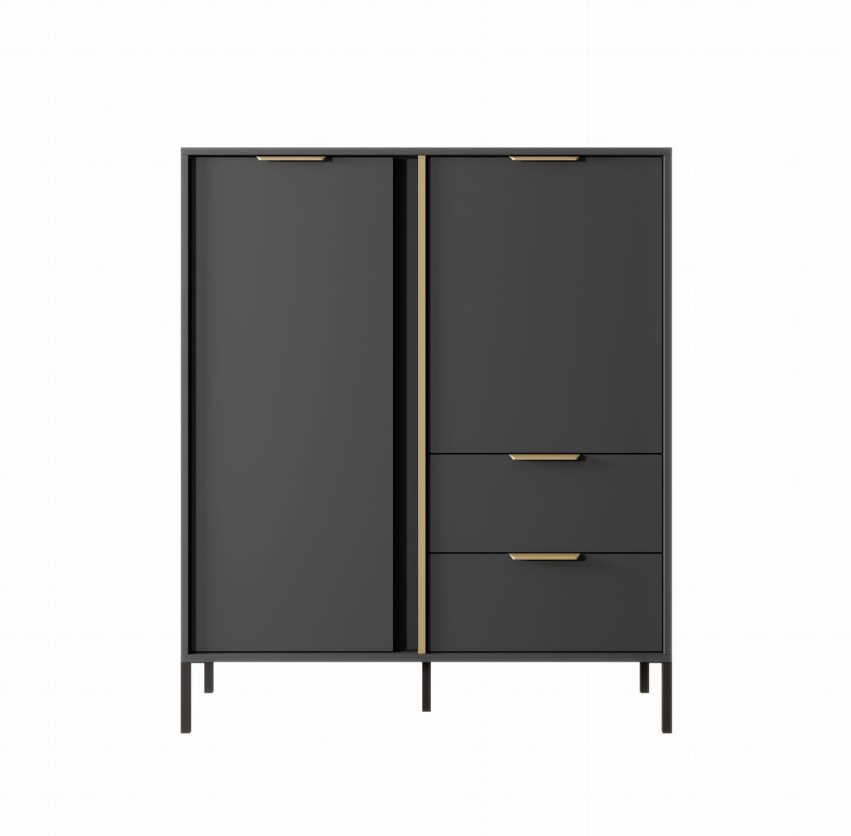 Vysoká komoda LERO 103 cm Antracit