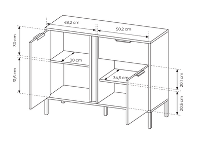 Komoda LERO 103 cm Antracit