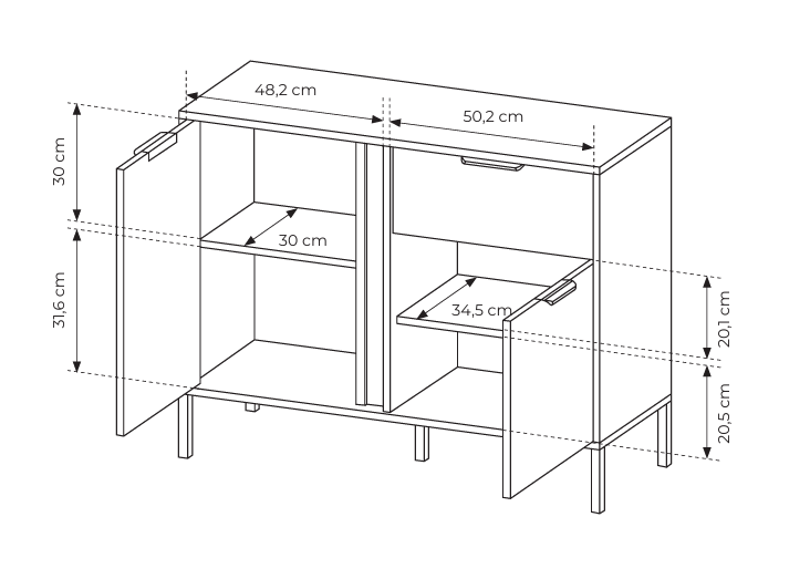 Komoda LERO 103 cm Antracit