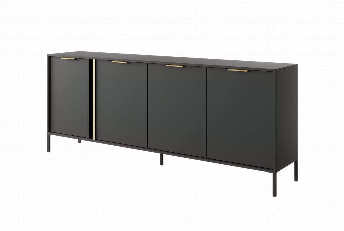 Čtyřdvéřová komoda LERO 203 cm Antracit