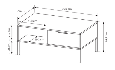 Konferenční stolek LERO 97 cm Antracit
