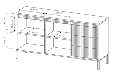 Komoda se zásuvkami DORAN 153 cm