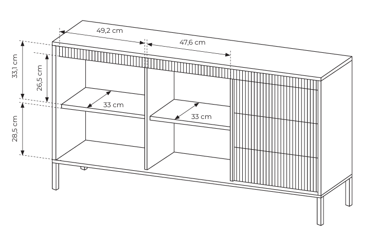 Komoda se zásuvkami DORAN 153 cm