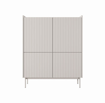 Vysoká komoda ZORA 4D 103 cm Béžová/Dub Scandi