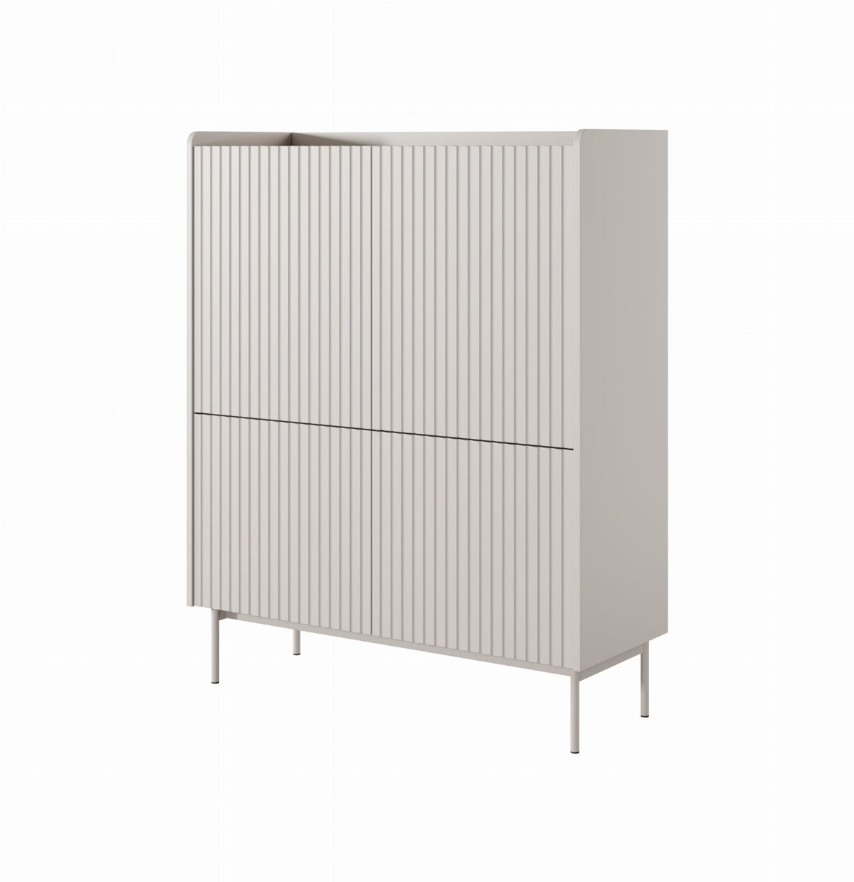 Vysoká komoda ZORA 4D 103 cm Béžová/Dub Scandi