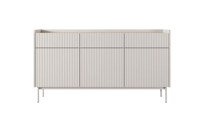 Třídvéřová komoda ZORA 153 cm Béžová/Dub Scandi