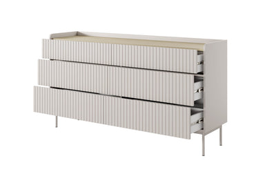 Komoda se zásuvkami ZORA 153 cm Béžová/Dub Scandi