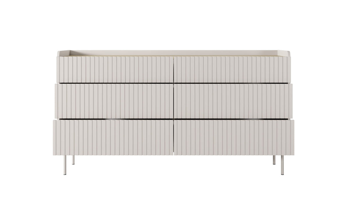 Komoda se zásuvkami ZORA 153 cm Béžová/Dub Scandi