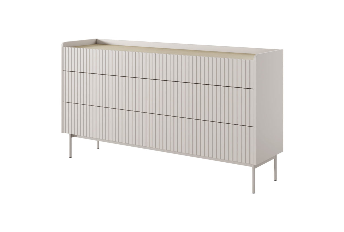 Komoda se zásuvkami ZORA 153 cm Béžová/Dub Scandi