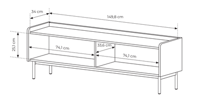 TV stolek ZORA 2D 153 cm