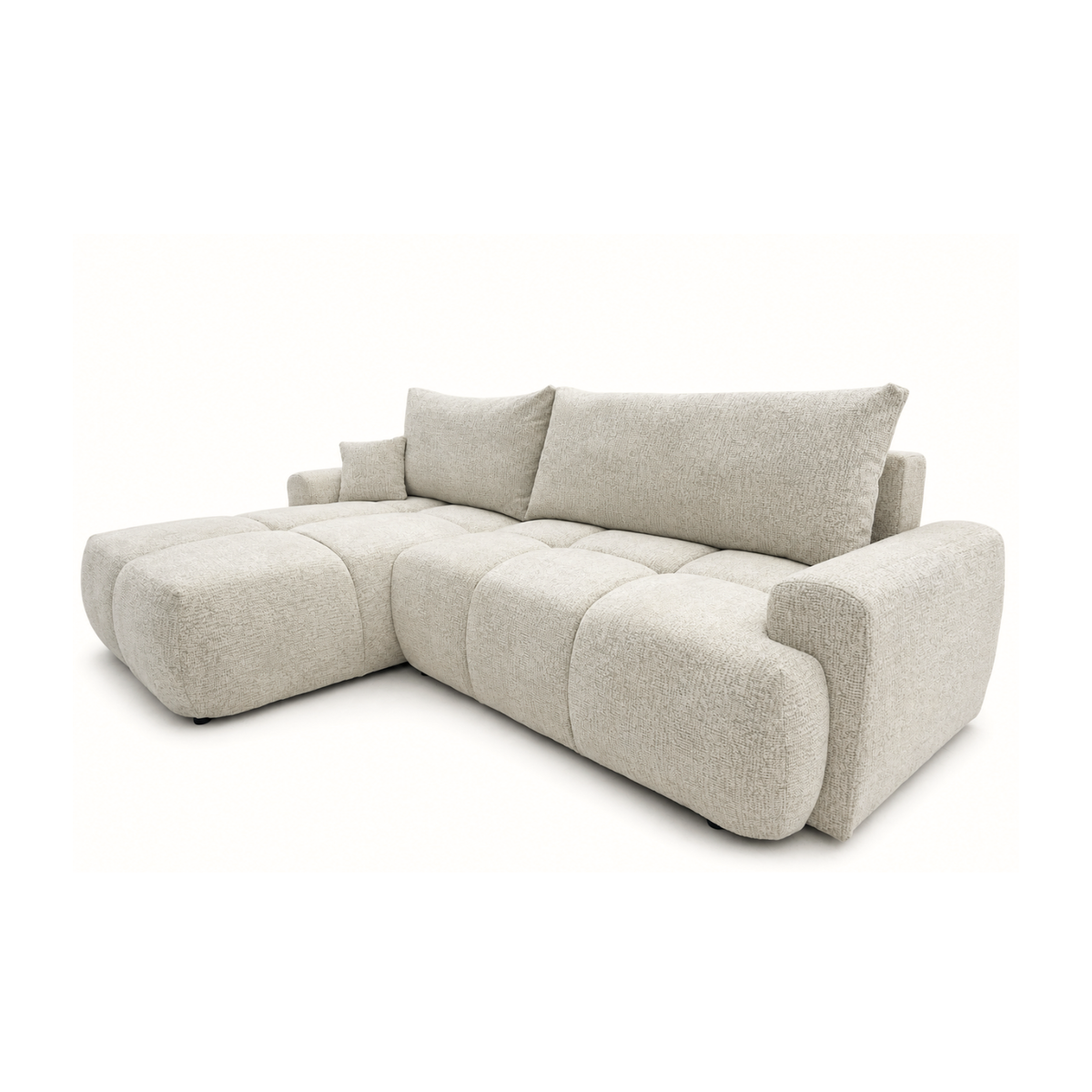 Čalouněná rohová sedačka s funkcí spaní a úložným prostorem na lůžkoviny NOVA