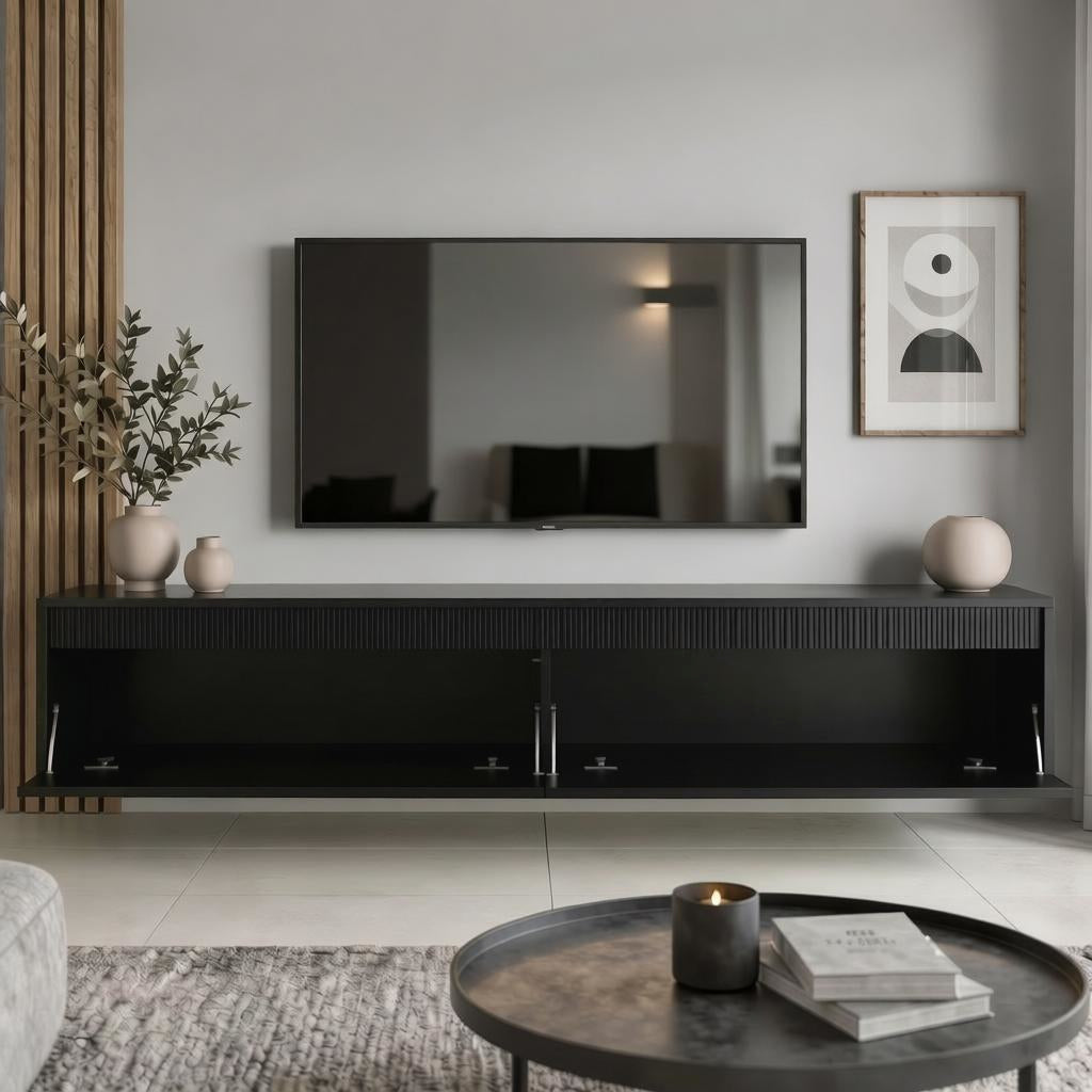 Závěsný TV stolek LUMI II s LED osvětlením