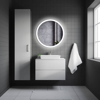 Kulaté LED zrcadlo 60 cm Bílé