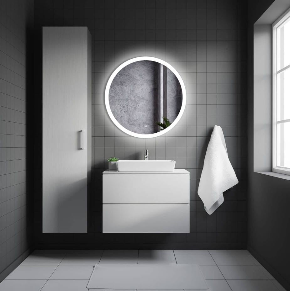 Kulaté LED zrcadlo 60 cm Bílé