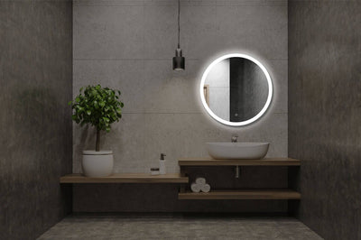 Kulaté LED zrcadlo 60 cm Bílé