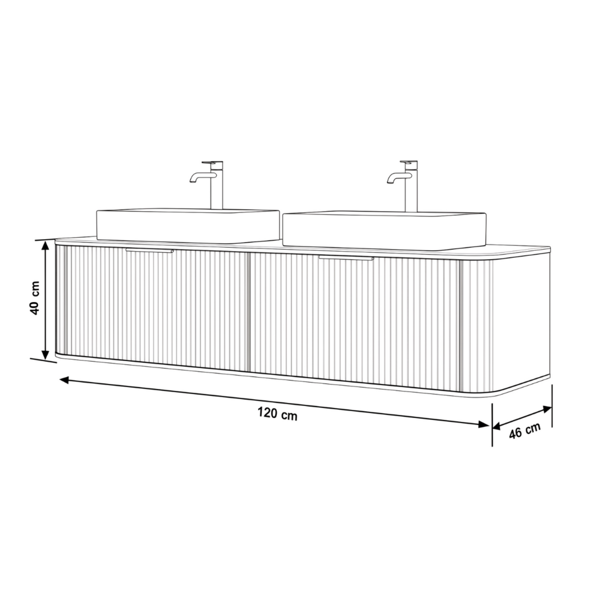 Skříňka pod umyvadlo RIVELA 120 cm