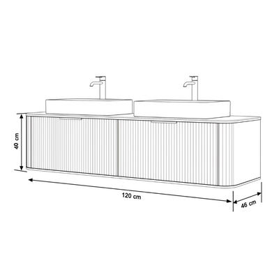 Skříňka pod umyvadlo RIVELA 120 cm