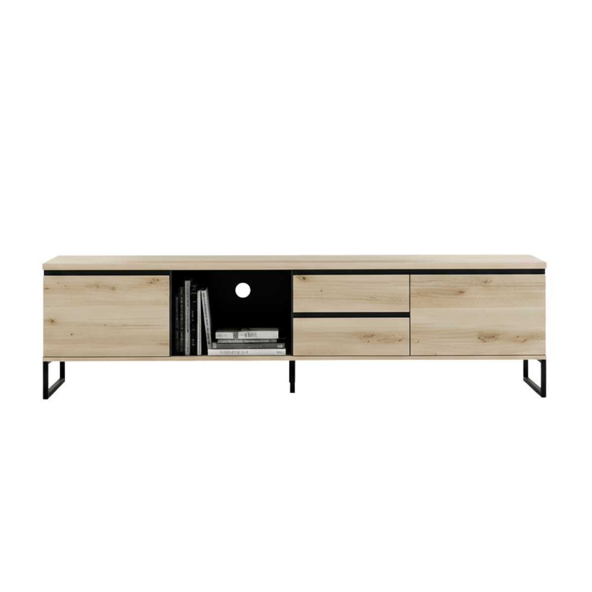 TV stolek se zásuvkami JOVAN 189 cm dub artisan antracit