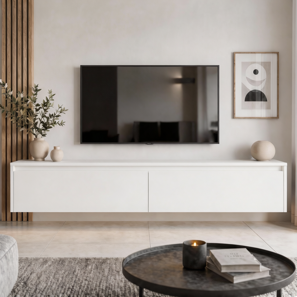 Závěsný TV stolek LUMI s LED osvětlením