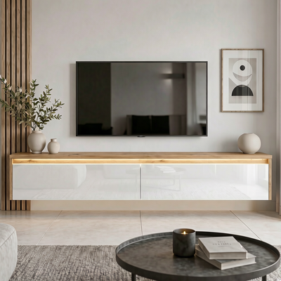 Závěsný TV stolek LUMI s LED osvětlením