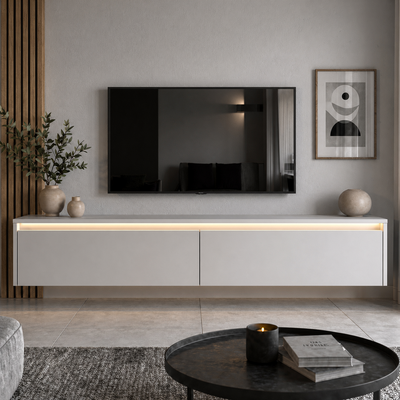 Závěsný TV stolek LUMI s LED osvětlením