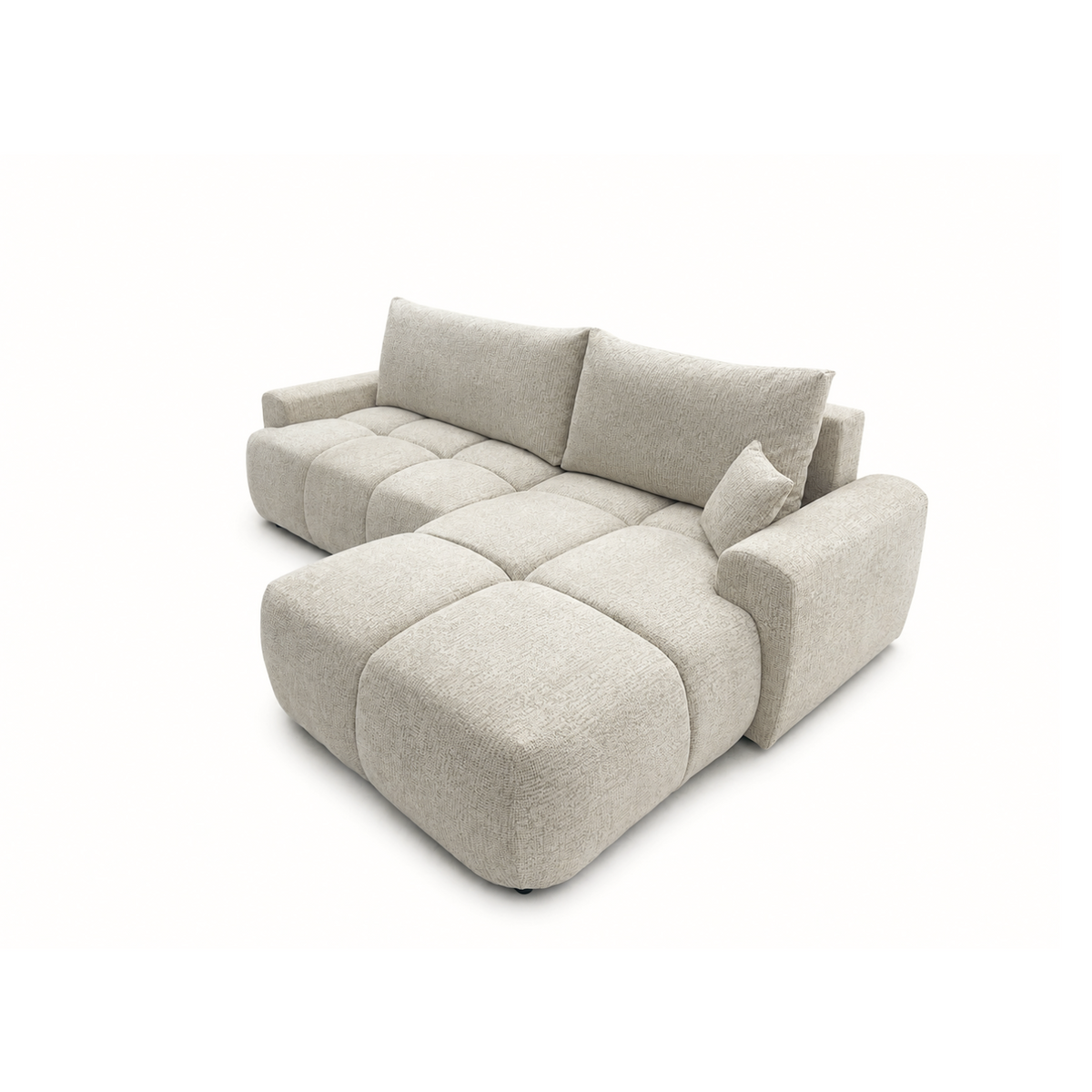 Čalouněná rohová sedačka s funkcí spaní a úložným prostorem na lůžkoviny NOVA