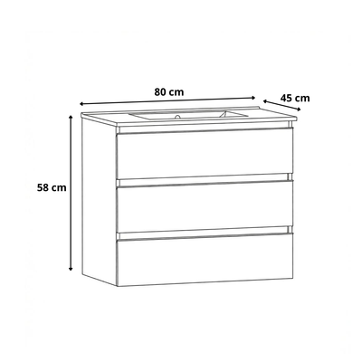 Koupelnová skříňka s umyvadlem MITO 3S 80 cm