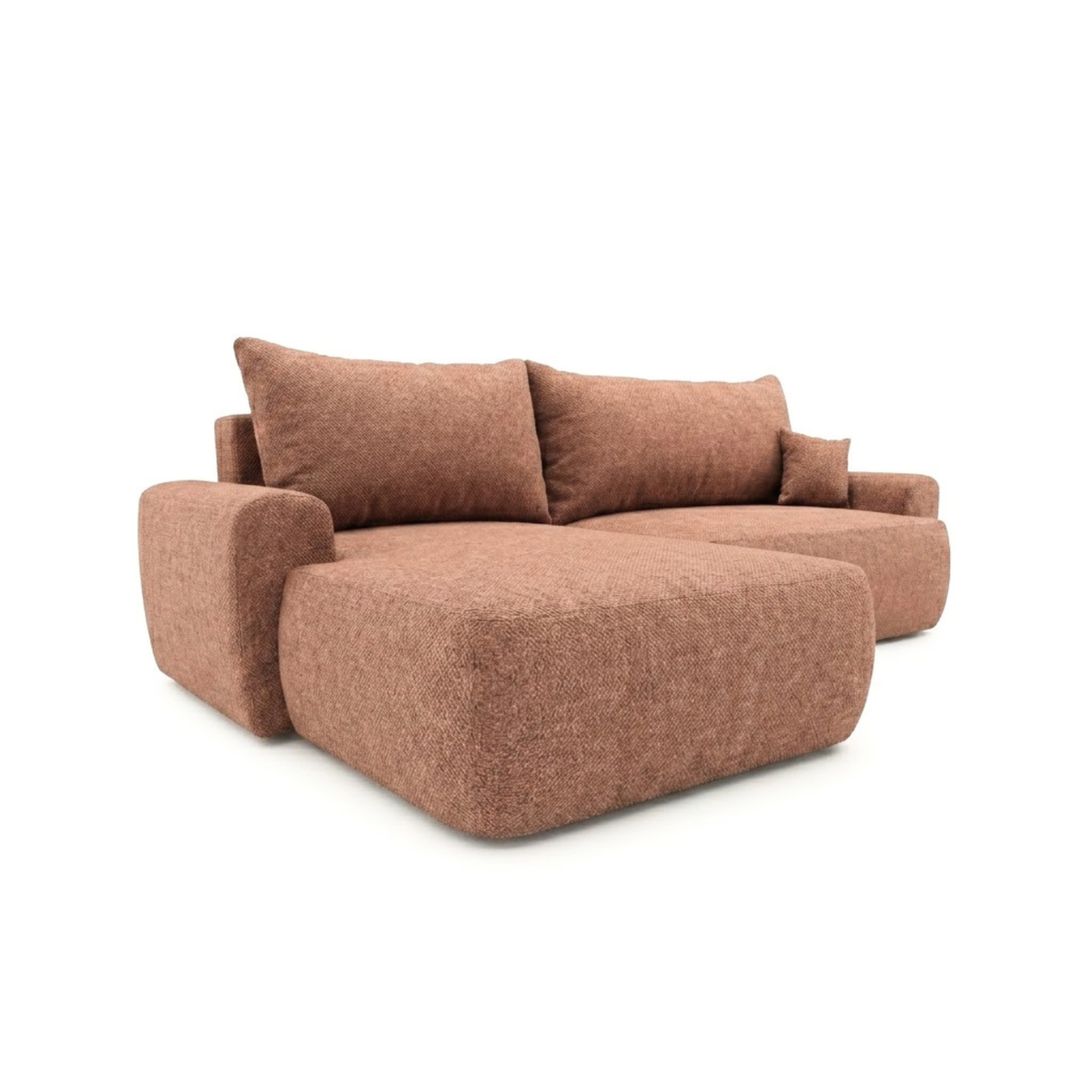 Čalouněná rohová sedačka s funkcí spaní a úložným prostorem na lůžkoviny BELLA