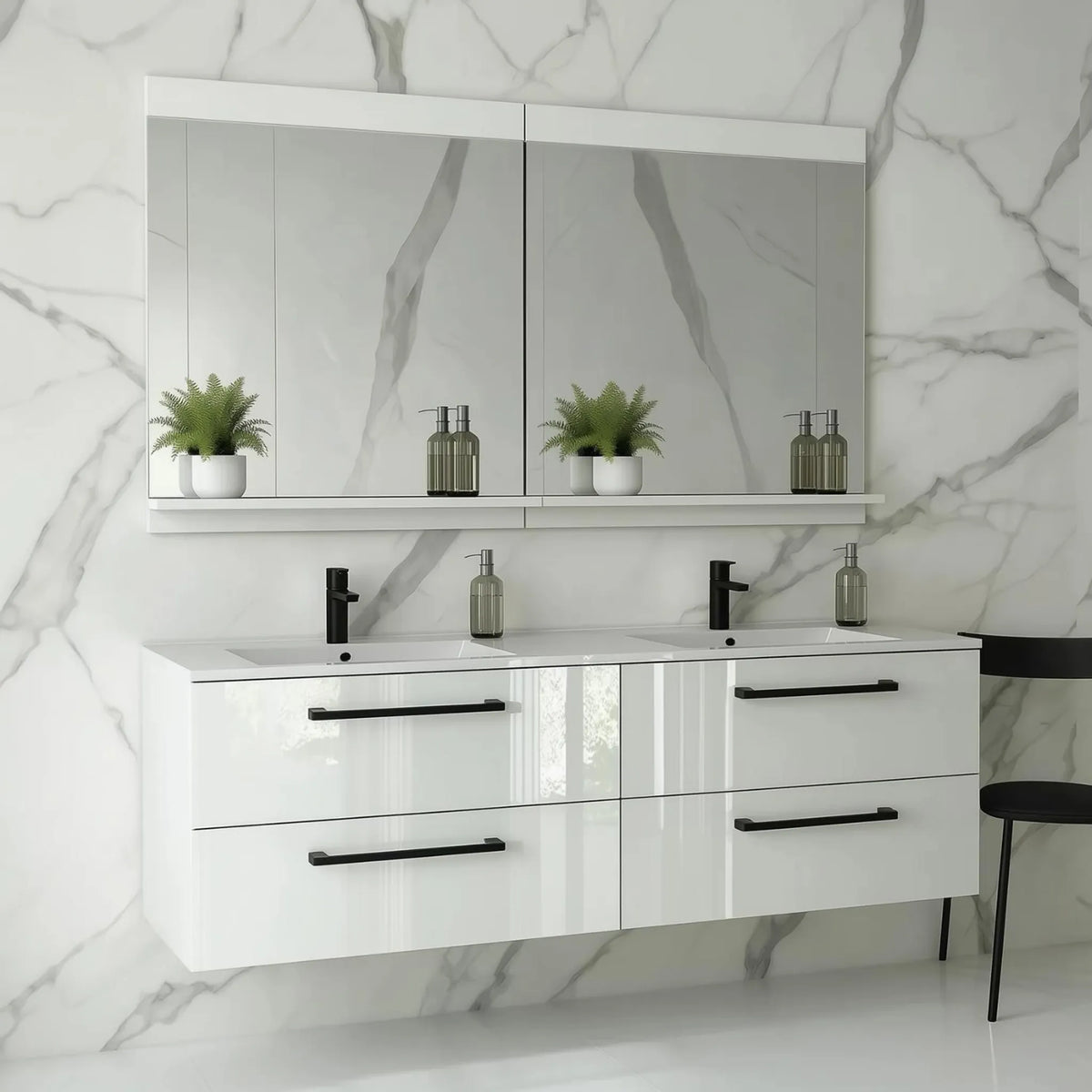 Koupelnová skříňka ONE 120 cm s umyvadlem 4 zásuvky