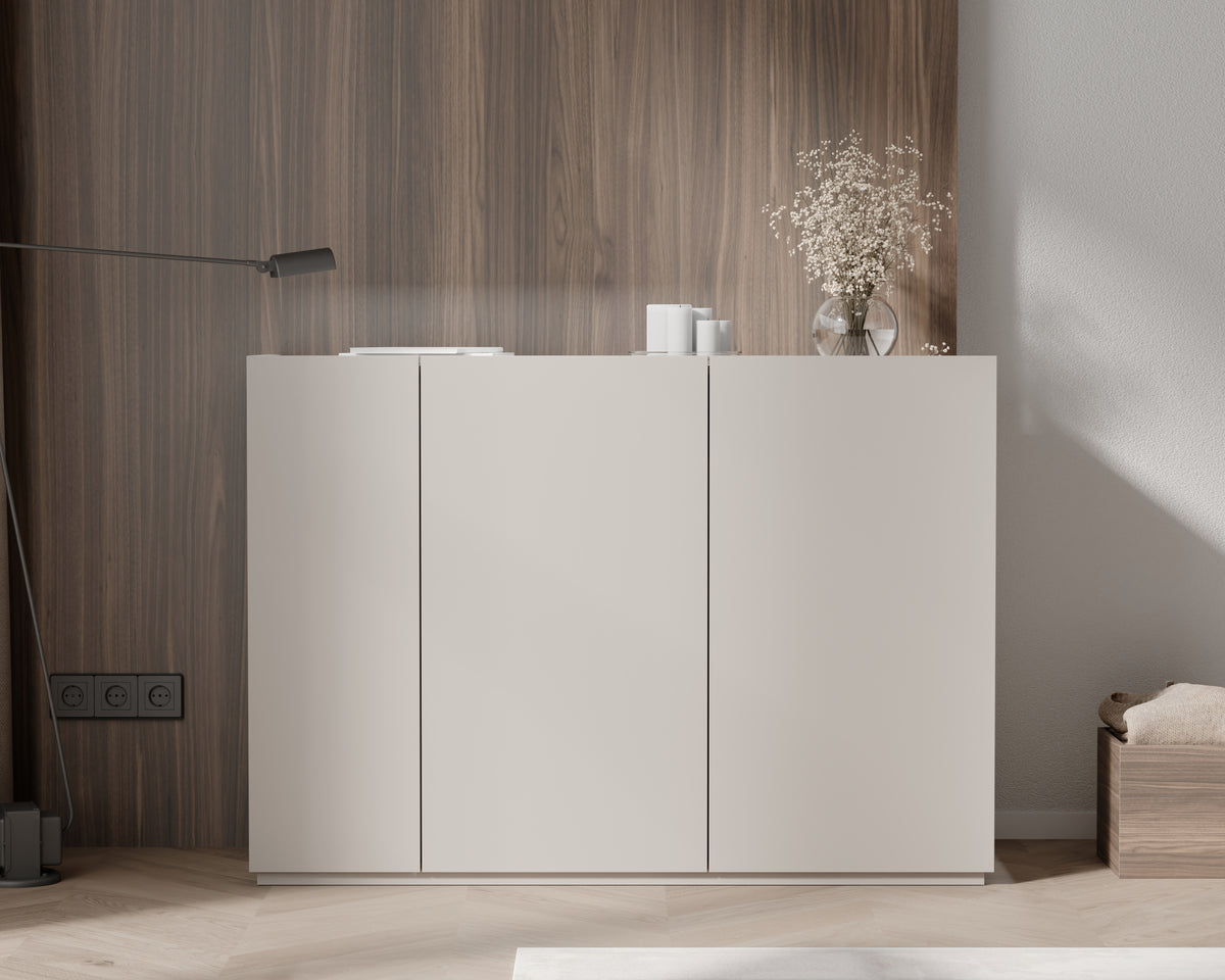 Třídvéřová komoda 2v1 s výsuvným psacím stolem SMART