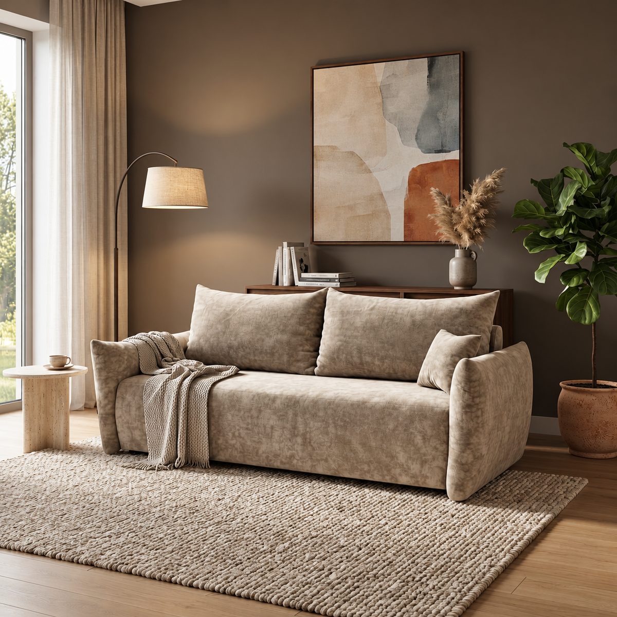 Sofa tapicerowana z funkcją spania SENTO