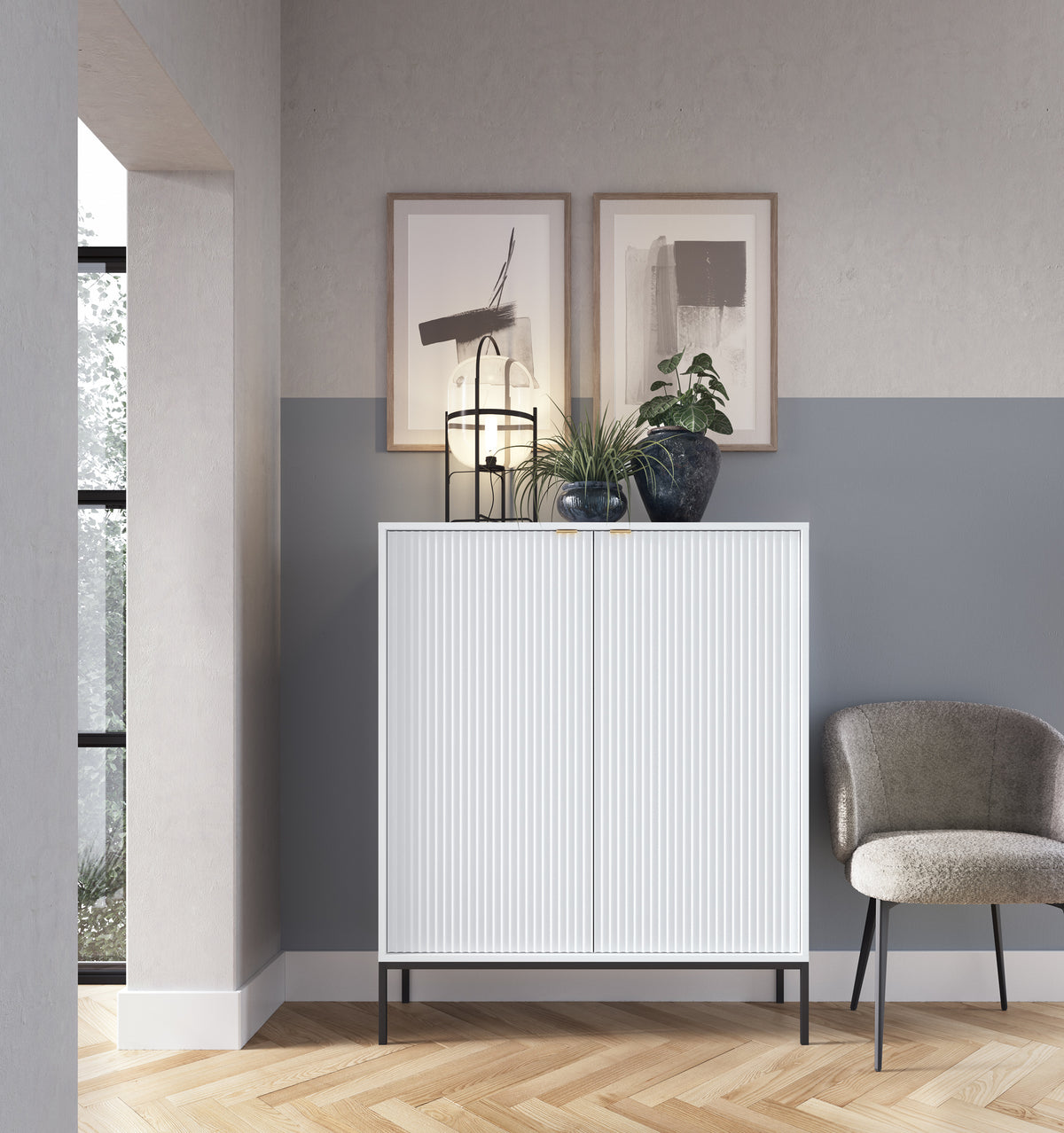 Dvoudvéřová vysoká komoda 104 cm VERO
