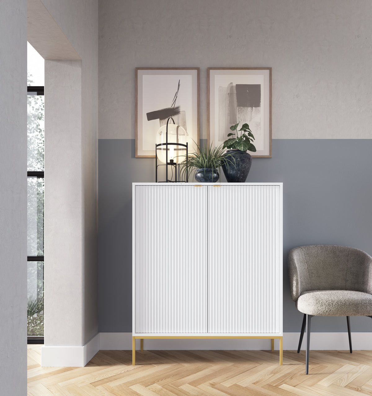 Dvoudvéřová vysoká komoda 104 cm VERO