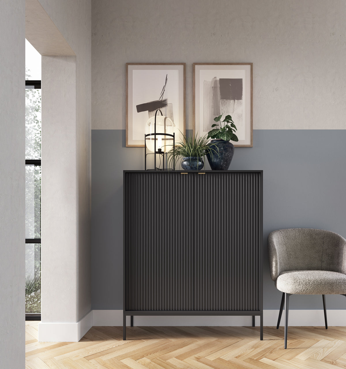 Dvoudvéřová vysoká komoda 104 cm VERO