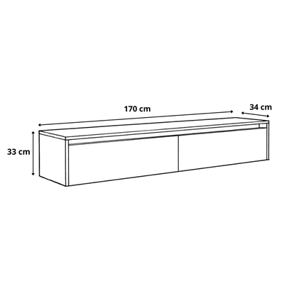 Závěsný TV stolek LUMI II s LED osvětlením