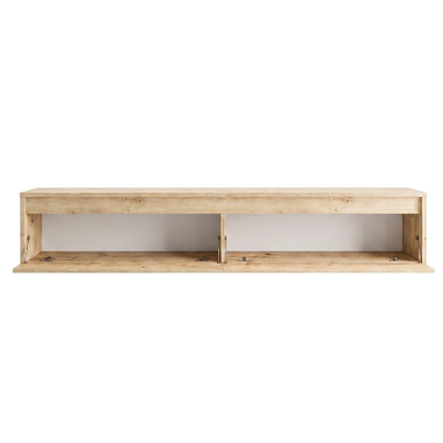 Závěsný drážkovaný TV stolek LUMI IV s LED osvětlením