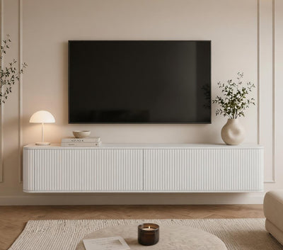 Závěsný drážkovaný TV stolek DALIA